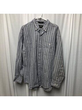 Archive Shirt Mens Size XL Blue White Striped Button Down Cotton Long Sleeve